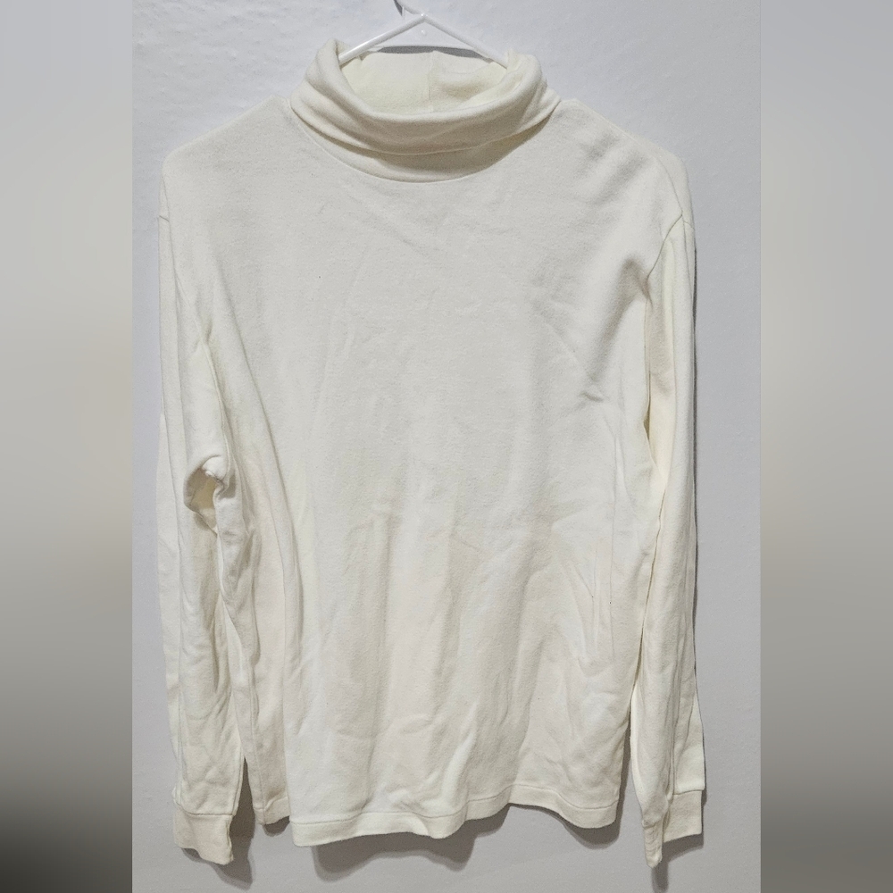 Vtg Pendleton Knockabouts White Cowl Neck Turtleneck Cotton Spandex Large B2